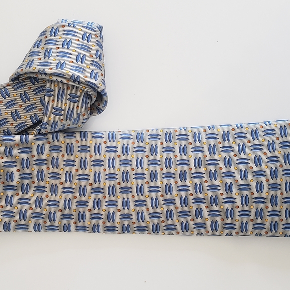 Yves Saint Laurent (YSL) Blue Post Modern Patterned Tie - Vintage - Picture 4 of 7